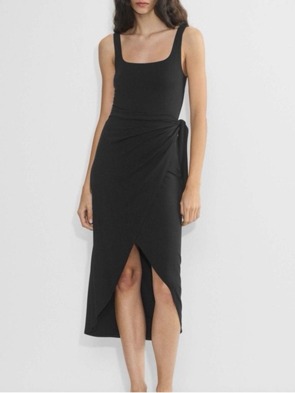 Aritzia Wilfred Saturn Midi Dress Black